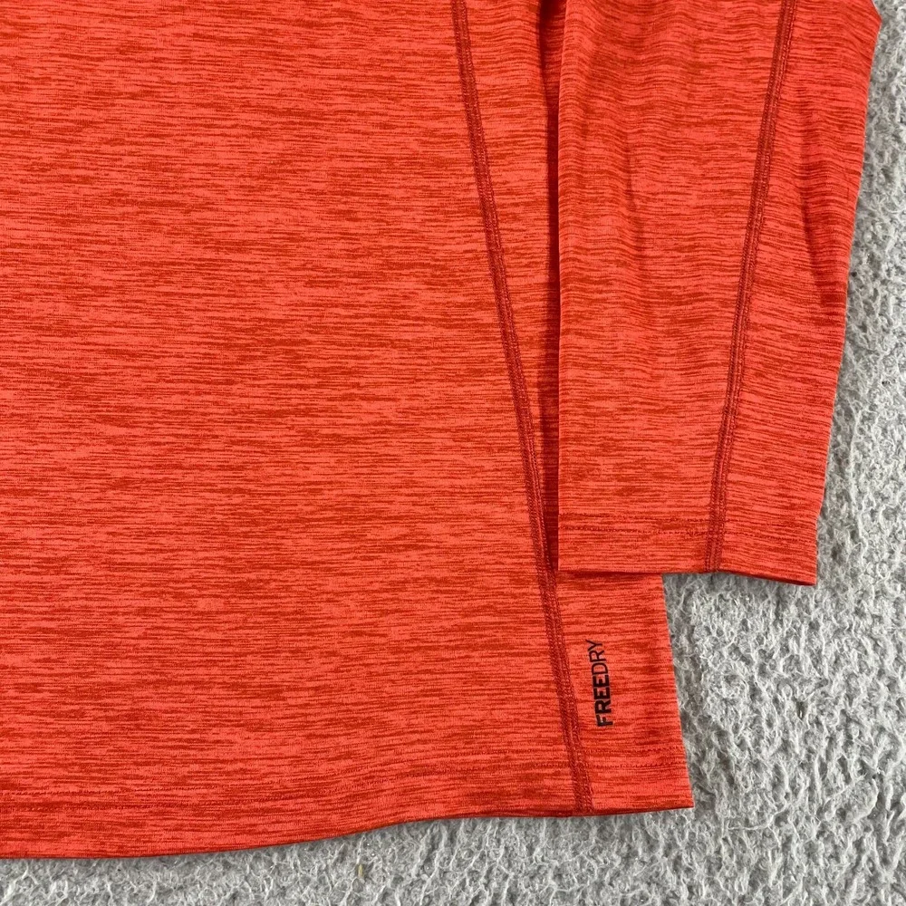 Eddie Bauer‎ Men's 1/4 Zip Pullover Sweatshirt Polyester Orange Medium FreeDry